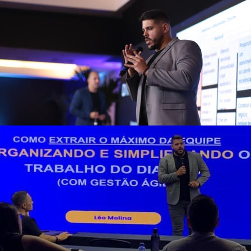 Léo Molina em palestra de gestão ágil