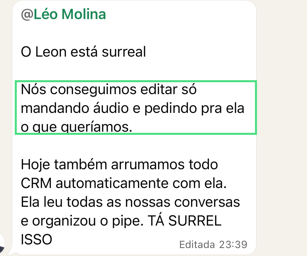 Mensagem sobre o Sócio IA